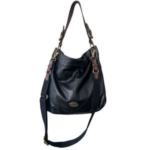 Fossil leather vintage large crossbody handbag